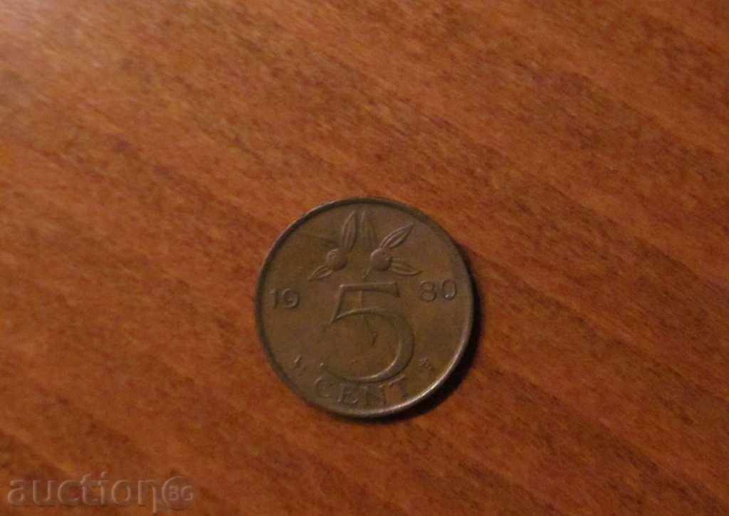 Olanda 5 cenți 1980