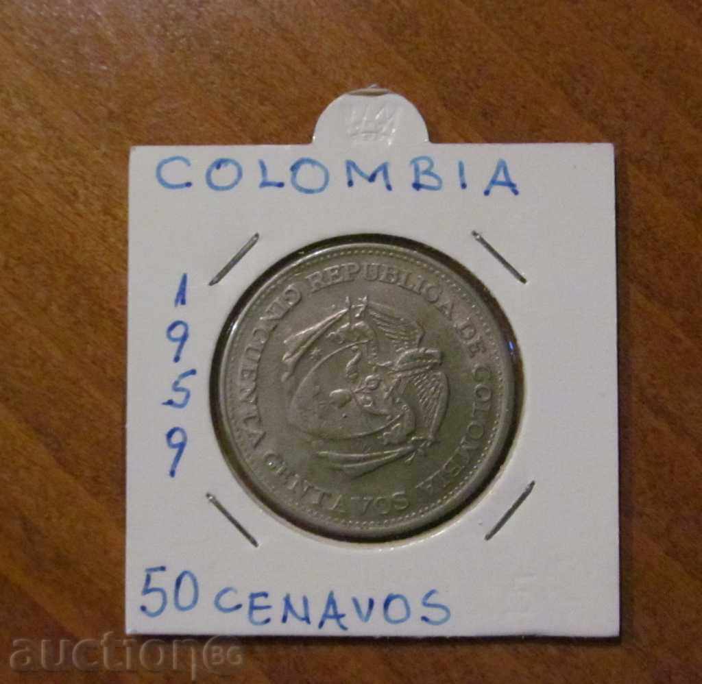 50 CENTAVOS 1959 COLUMBIA