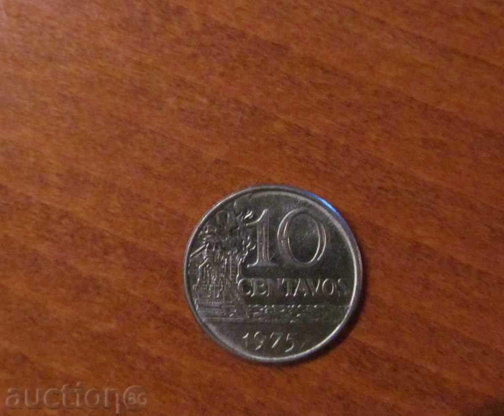 10 centavos Βραζιλία 1975
