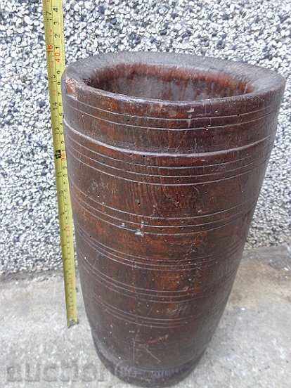Wood, wooden, big wooden mortar, bucket, trough