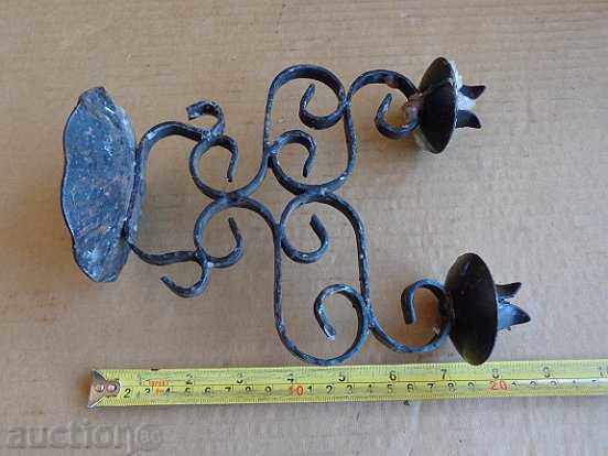 Old forged candlestick, candle - 5 Old forged candlestick, candle - 5