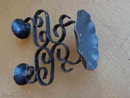 Old forged candlestick, candle - 7 Old forged candlestick, candle - 7