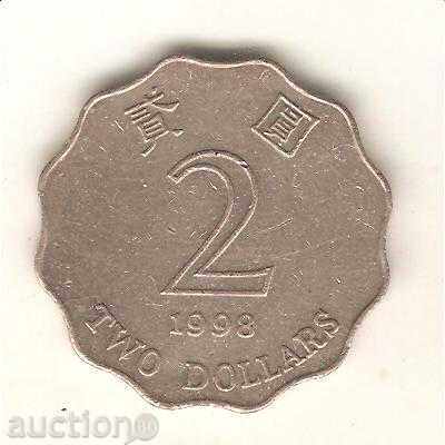 +Хонг Конг  2 долара  1998 г.