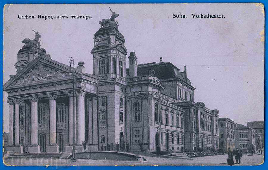 1727. Пощенска картичка София Народният Театър