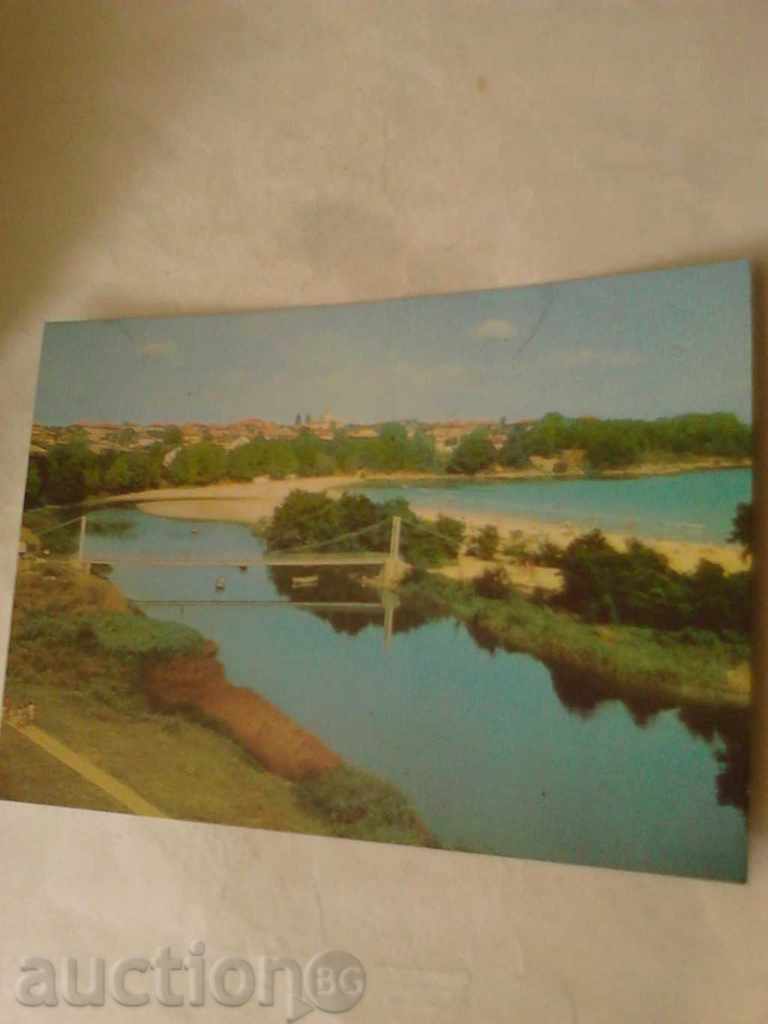 Пощенска картичка Приморско Южният плаж с Дяволската река