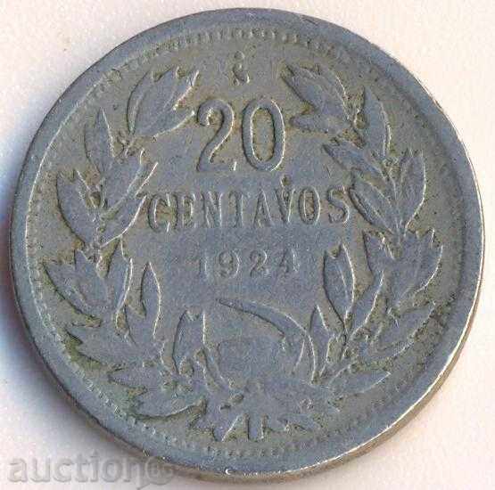 Χιλή 20 tsentavos 1924