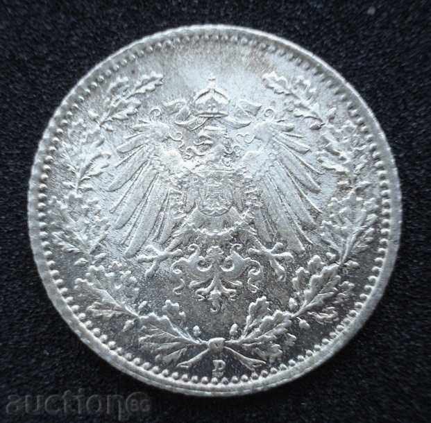 (¯`'•.¸ 1/2 Mark 1915D GERMANY UNC ¸.•'´¯) with price 16.00 BGN | € 8.18