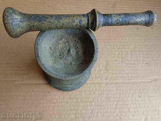 Old bronze mortar with hammer, mortar - 5 Old bronze mortar with hammer, mortar - 5