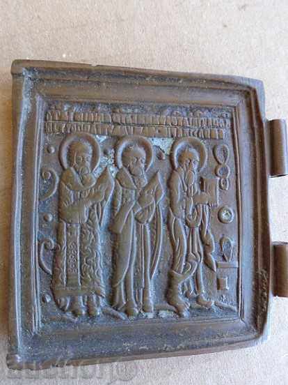 Ușa de bronz diptic, pictograma Rusă - secolul al 19-lea cu preț 90.00 BGN | € 46.02