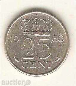 + 25 de cenți Olanda 1960