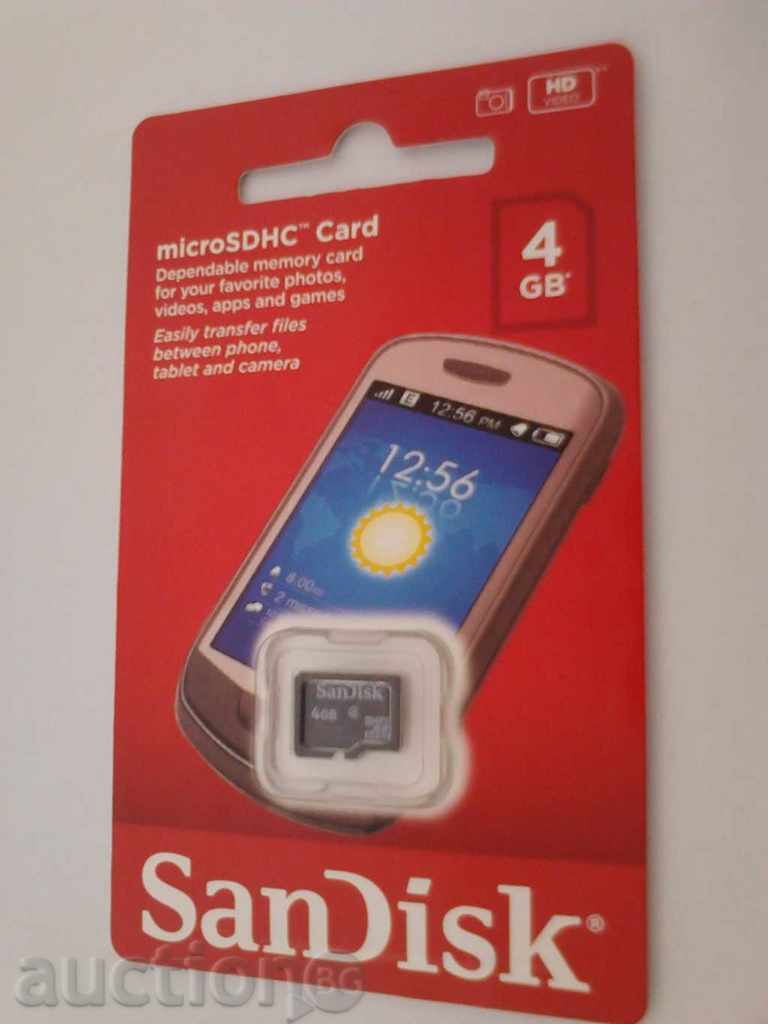 Микро SD карта 4 GB SanDisk