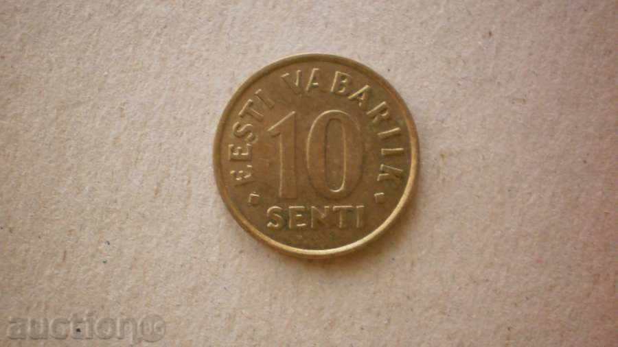 10 Senti 1997 Estonia cu preț € 1.02 | 1.99 BGN