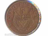 Rwanda 5 franci 1977