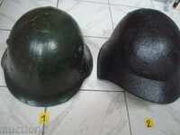 Helmet M36 and another black German 2WW with marking.
