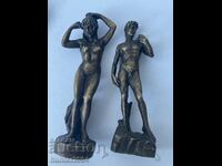 Figurine - plastic mic 2 buc bronz