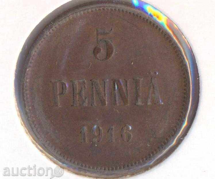 Finland 5 penny 1916 year