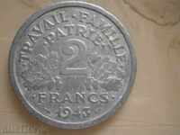 Франция - 2 франка Виши френски щат - 1943 г. 14-21
