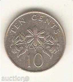 +Сингапур  10  цента  1988 г.