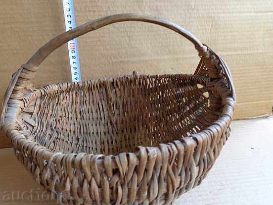 Old knit basket, wooden - 7