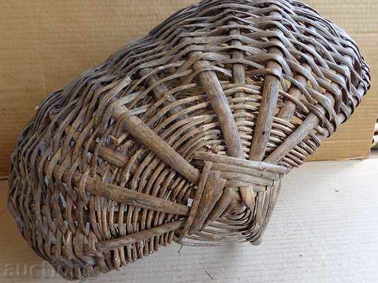Old knit basket, wooden - 5 Old knit basket, wooden - 5