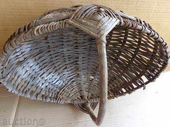 Old knit basket, wooden - 7 Old knit basket, wooden - 7