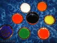 Lot Suporturi pentru pahare 6 buc.lucrată în relief, ART metal greu