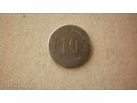 Coin 10 PFENIGA 1875 A GERMANY