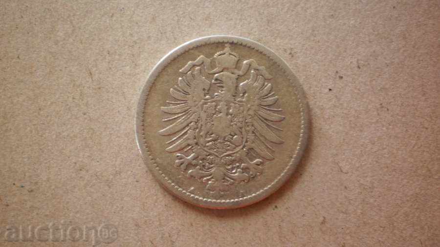 Сребърна Монета  1   марка   1875А  Германия