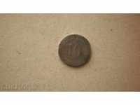 Монета  10  PFENIGA  1876 F   ГЕРМАНИЯ