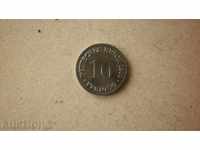 Монета  10  PFENIGA  1900 D   ГЕРМАНИЯ