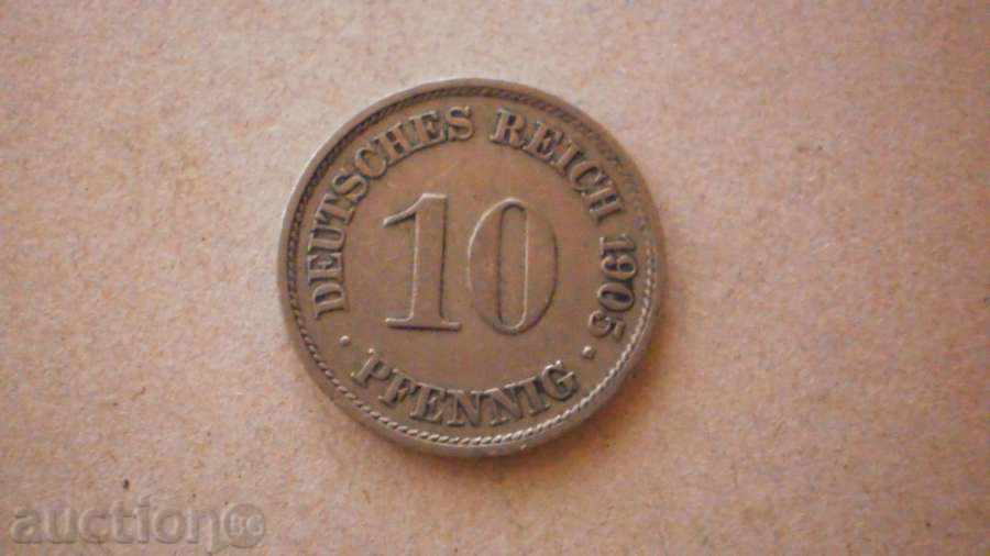 Coin 10 PFINIGA 1905A GERMANY