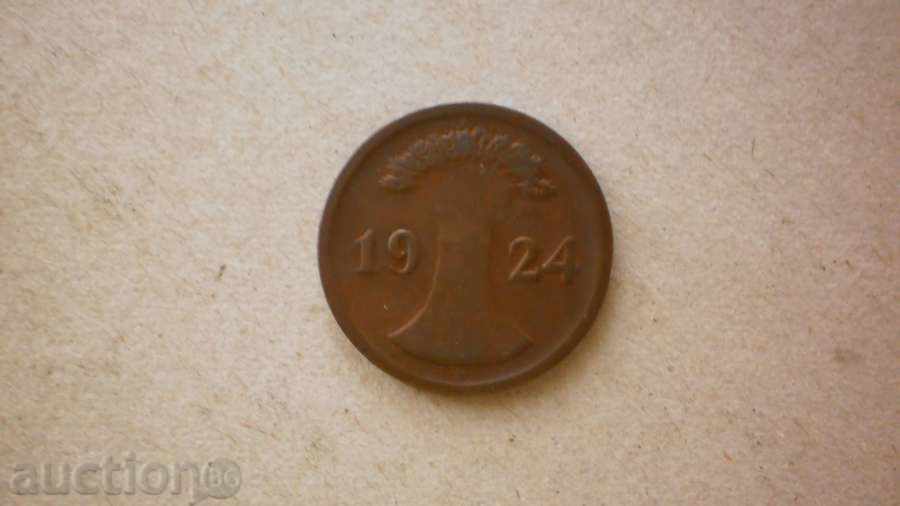 Медна Монета  2  РентенПФЕНИГA   1924D  ГЕРМАНИЯ с цена € 2.56 | 5.01 лв.