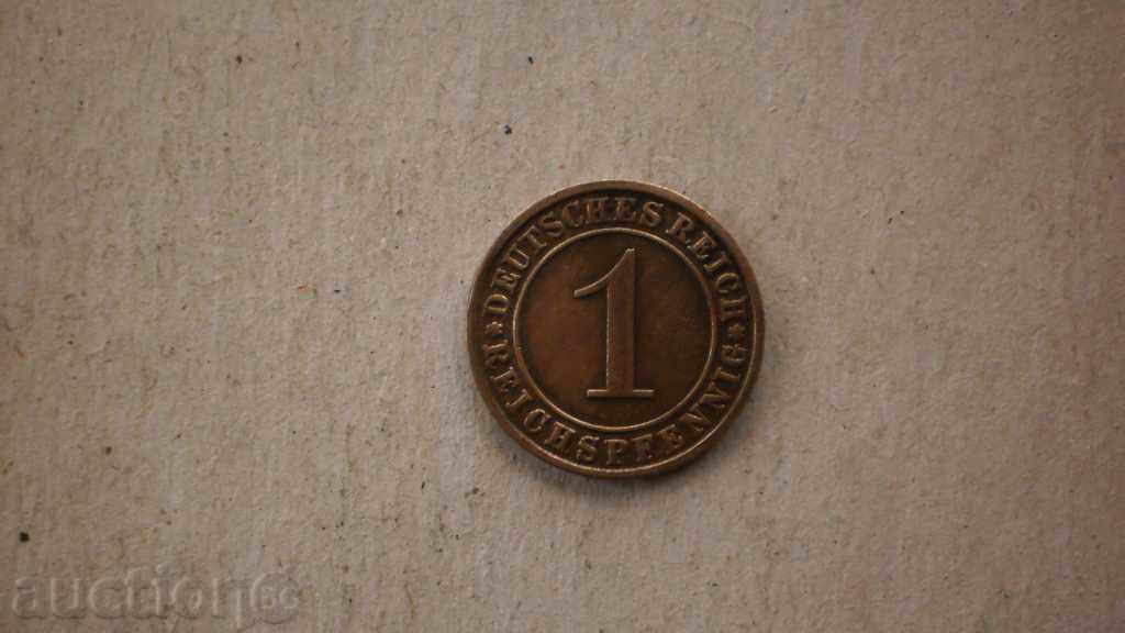 Copper Coin 1 RHIXPFENG 1935A GERMANY