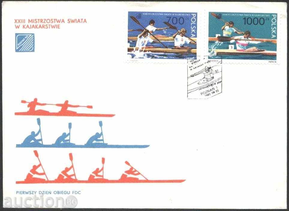 Wagon Envelope (FDC) Rowing 1990 from Poland