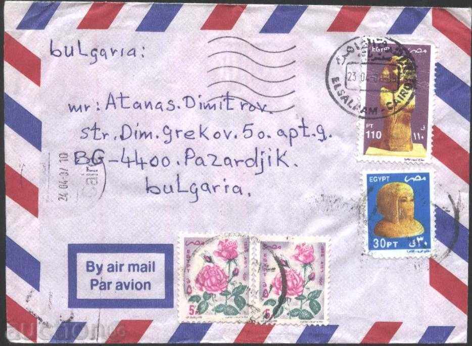 Traveled envelope with Art, History, Rose from Egypt