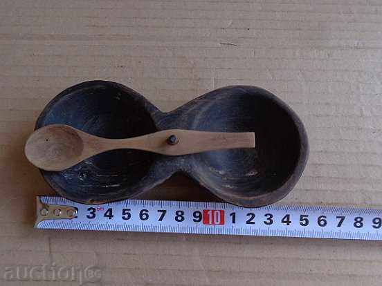 Δημοπρασία Παλαιό ξύλινο αλατοδοχείο, αλατιέρα με κουτάλι, ξύλινο Δημοπρασία Παλαιό ξύλινο αλατοδοχείο, αλατιέρα με κουτάλι, ξύλινο