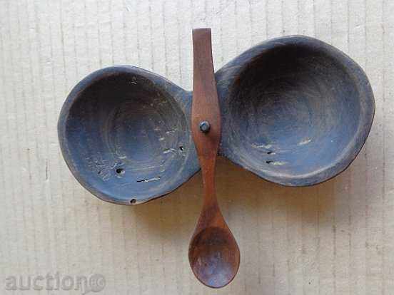 Παλαιό ξύλινο αλατοδοχείο, αλατιέρα με κουτάλι, ξύλινο - 7 Παλαιό ξύλινο αλατοδοχείο, αλατιέρα με κουτάλι, ξύλινο - 7