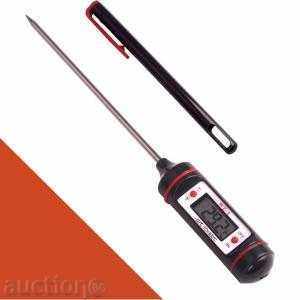 Digital thermometer probe, LCD, milk, cooking, BBQ