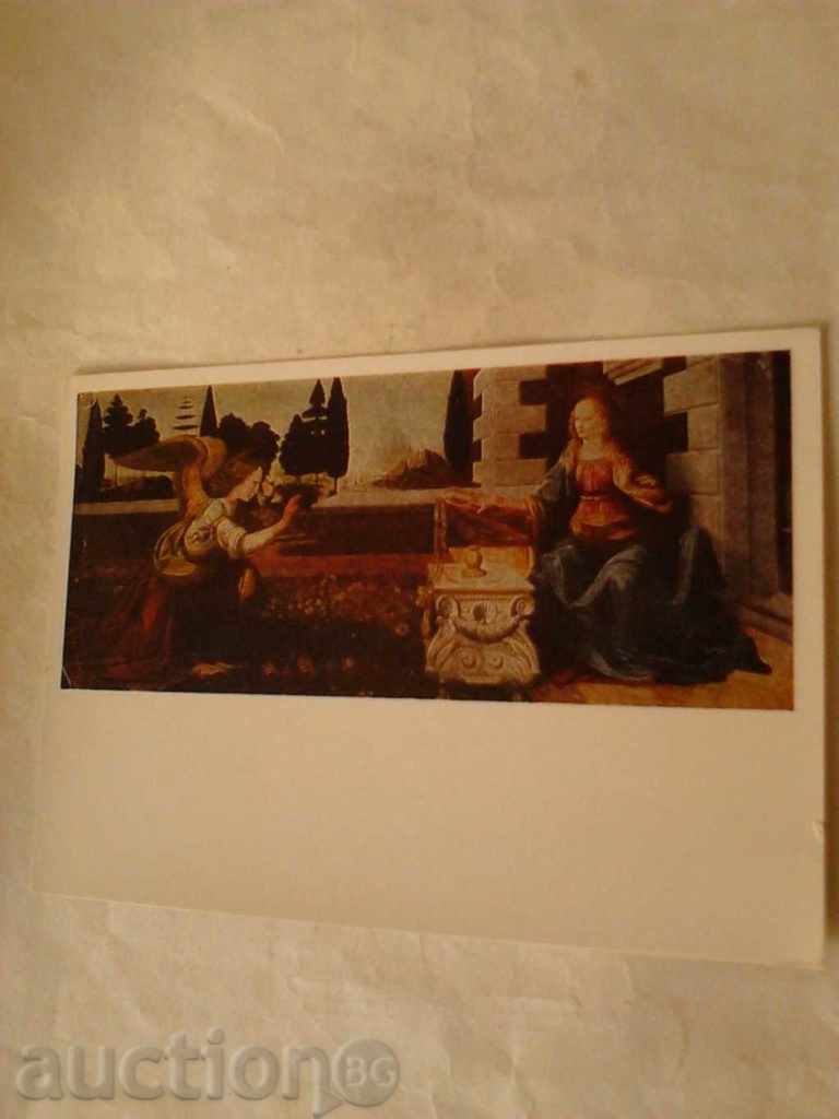 Postcard Leonardo da Vinci Annunciation 1967