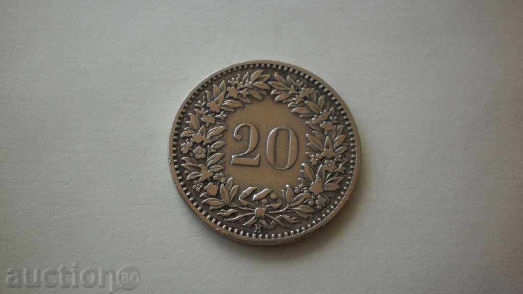 Elveția 20 rapeluri 1893 cu preț € 3.07 | 6.00 BGN