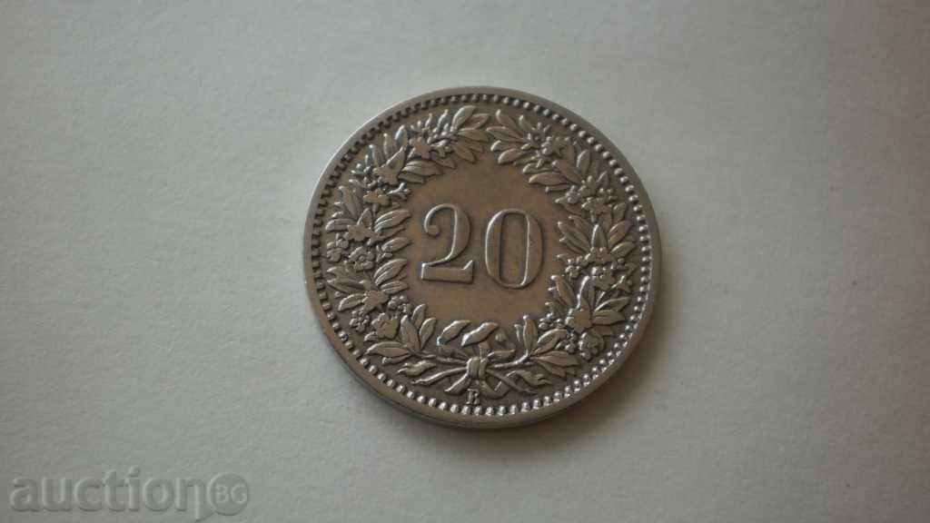 Конфедерация  Швейцария  20   Рапен   1901 с цена € 3.07 | 6.00 лв.
