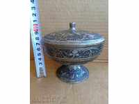 Jewish bronze vessel, candy box with engravings, RRRR rare