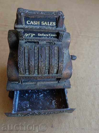 Old pencil sharpener type cash register, toy, rare