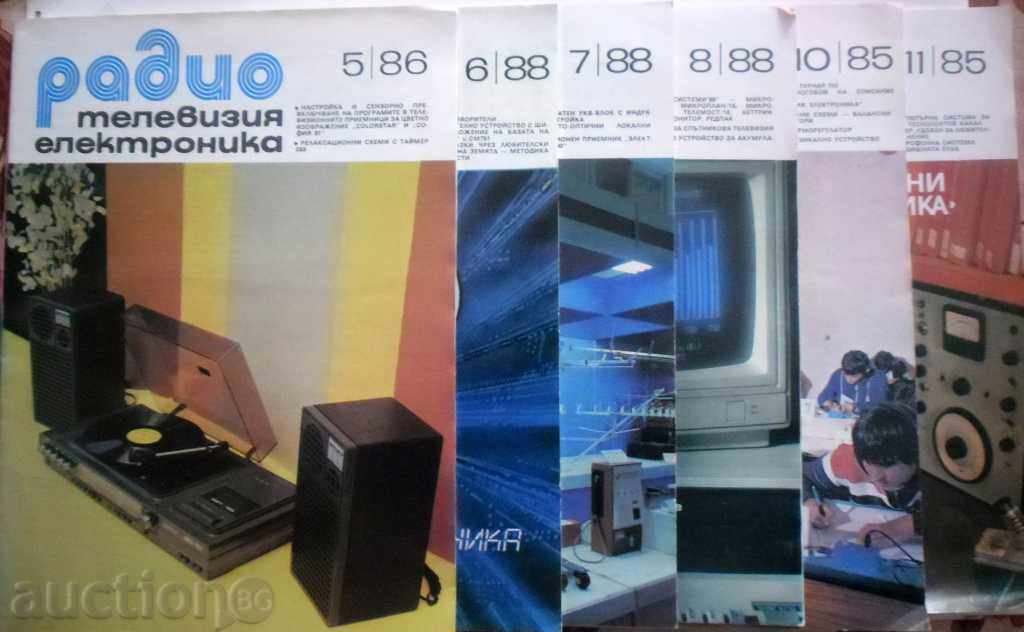 MAGAZINE RADIO TELEVISION ELECTRONICS - 5,6,7,8,10,11 / 1988