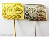 LOT OF 2 BADGES-MOTORING-RALLY-SLOVENIA-GOLD AND SILVER