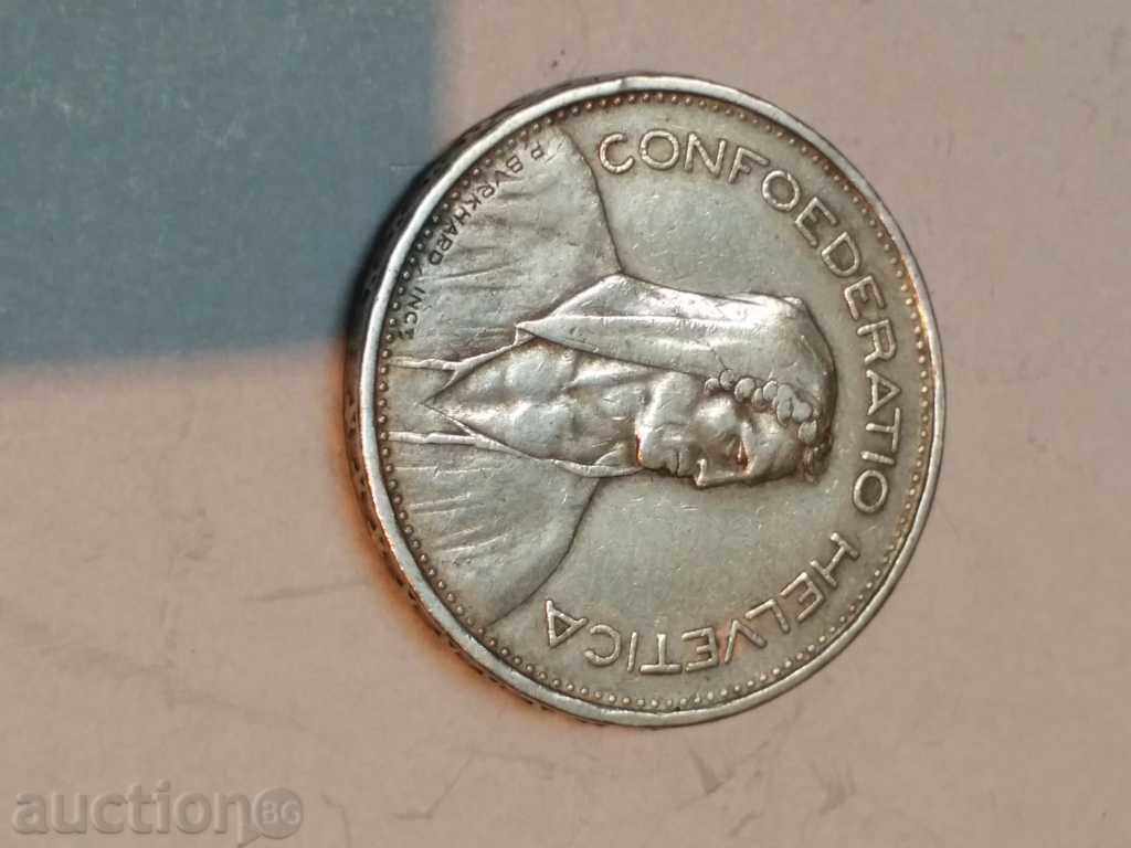 SILVER COIN 5 SFR SWITZERLAND 1939 - 6 SILVER COIN 5 SFR SWITZERLAND 1939 - 6