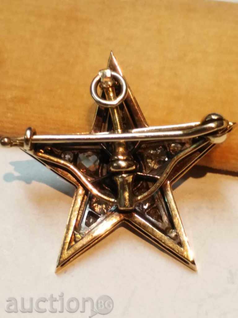 ANTIQUE GOLD BROOCH, PENDANT WITH DIAMONDS - 7 ANTIQUE GOLD BROOCH, PENDANT WITH DIAMONDS - 7