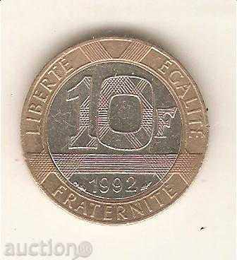 +Франция  10  франка  1992 г.