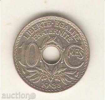+Франция  10  сантима  1938 г.