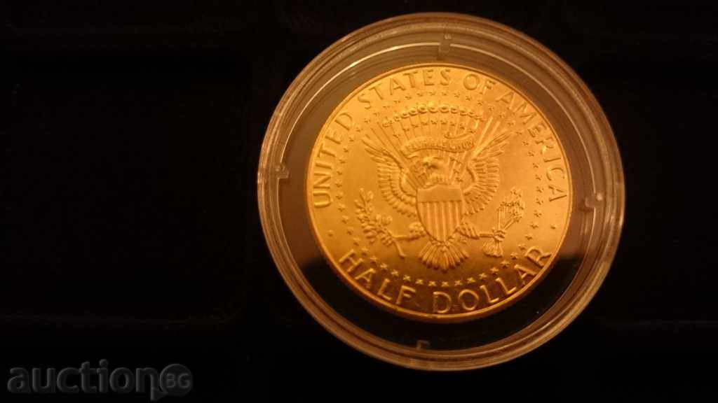 1/2 долар  USA  нециркулирала 2011 год лимитирана  жълта